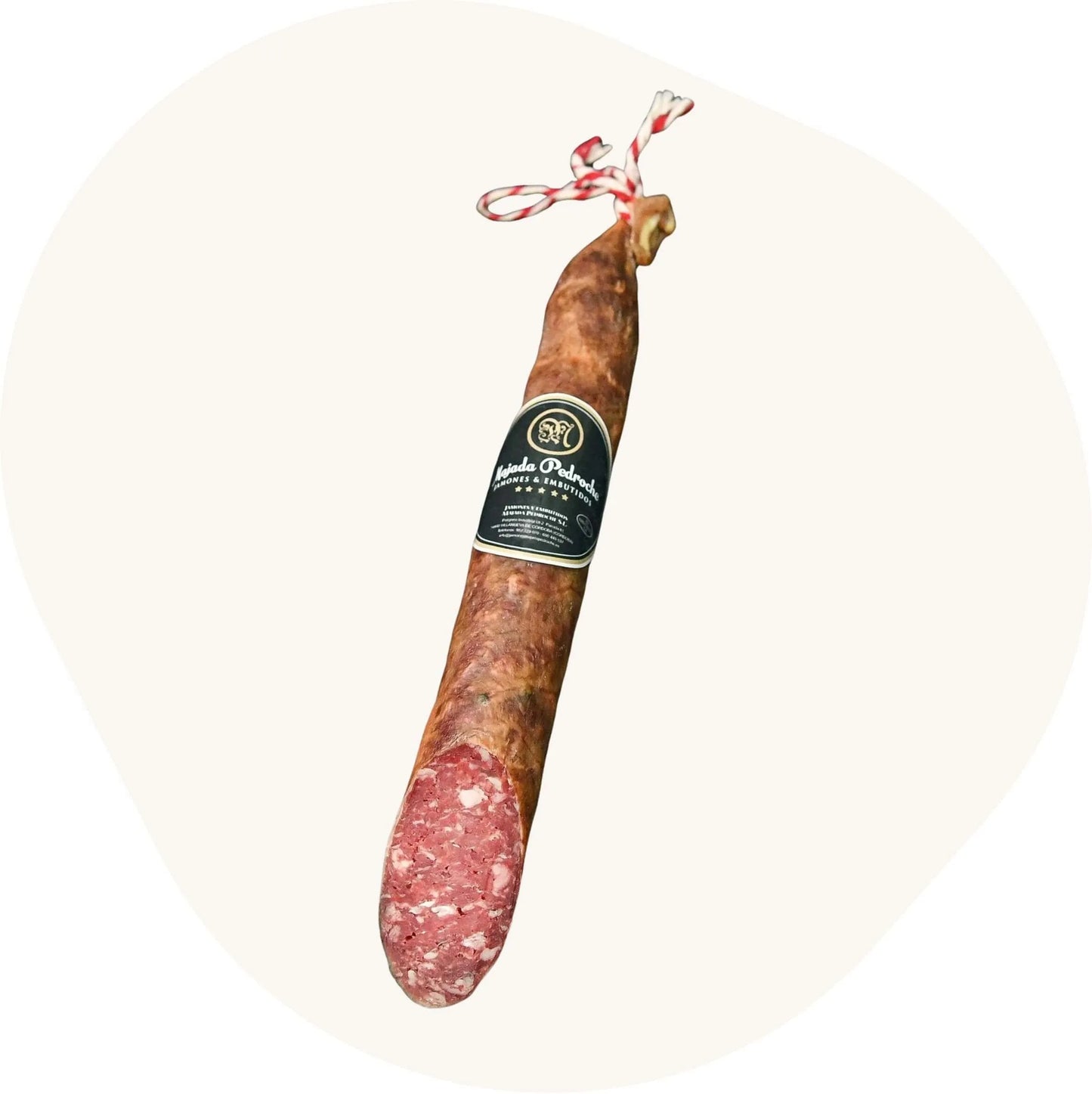 Ganze Salami Ibérico – traditionell gereift, mit feiner Marmorierung und aromatischem Geschmack, typisch spanische Spezialität
