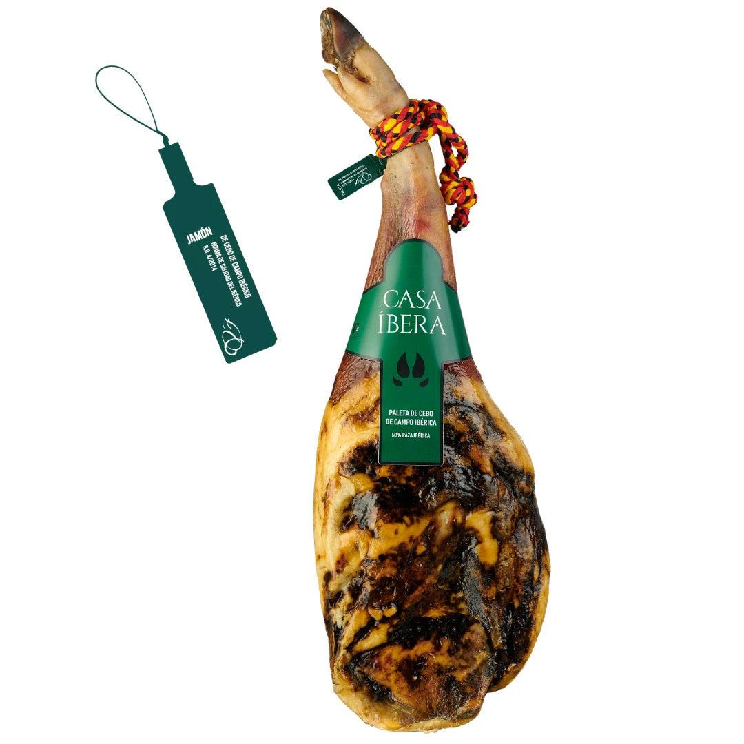 Spanische Paleta Iberica Cebo de Campo von Casa Ibera mit original Etikett und 50 Prozent Raza Iberica