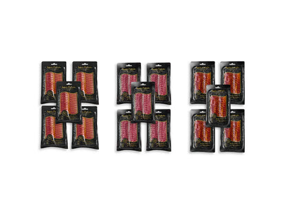 Exklusives Vorratspaket mit insgesamt 15 Packungen à 100 g (1,5 kg) feinster Ibérico-Spezialitäten von Majada Pedroche. Das Set enthält eine Auswahl an handgeschnittenem Jamón Ibérico de Bellota, Lomo, Chorizo und Salchichón, jeweils vakuumverpackt in edlen schwarzen Blistern, freigestellt auf weißem Hintergrund.