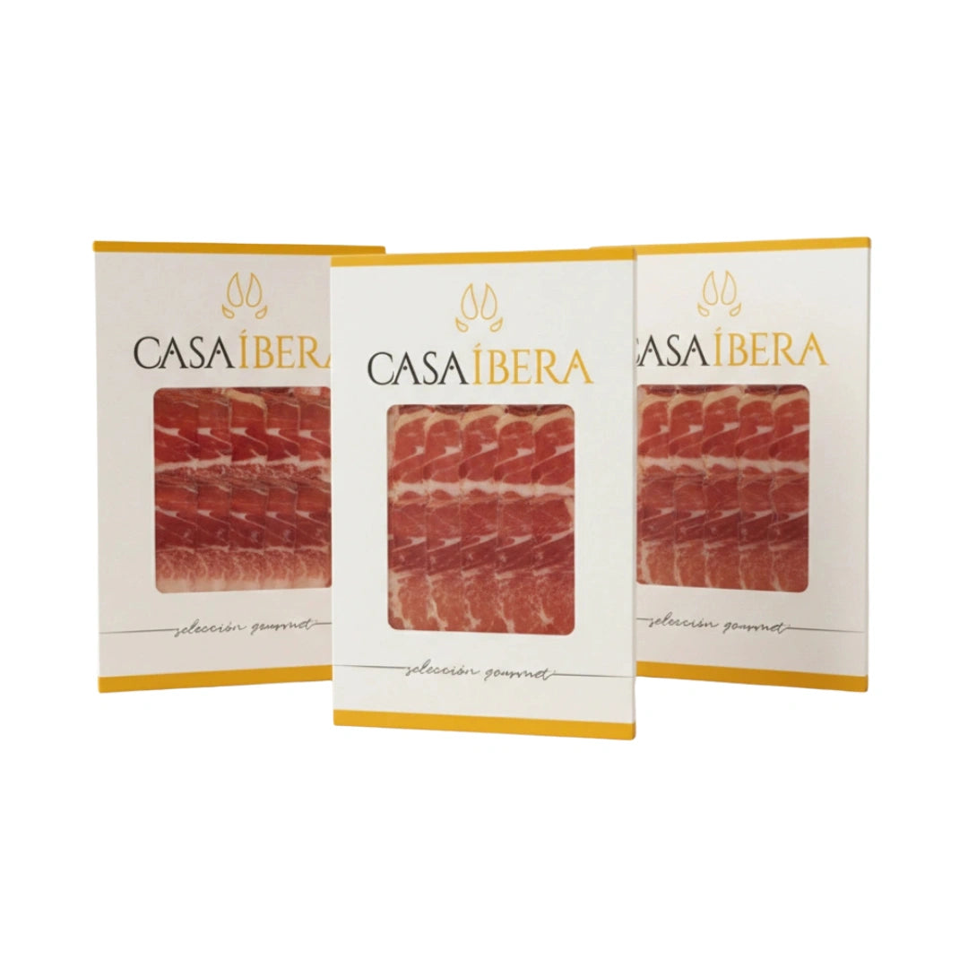 Jamón Ibérico 36 Monate gereift in Scheiben vakuumverpackt spanischer Premium Schinken