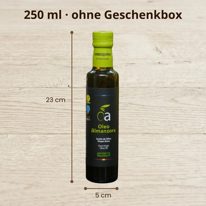Oleo Almanzora 250 ml natives Olivenoel extra ohne Geschenkbox Flasche Hoehe 23 cm Breite 5 cm Arbequina Spanien