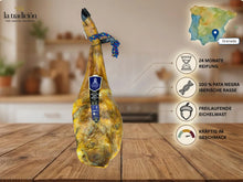 Paleta Ibérica Bellota 100 % Pata Negra aus Granada mit 24 Monaten Reifung, freilaufende Eichelmast und kräftigem Geschmack.