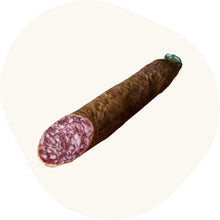 Salchichón Ibérico ganze Wurst mit marmorierter Struktur und mild-würzigem Geschmack
