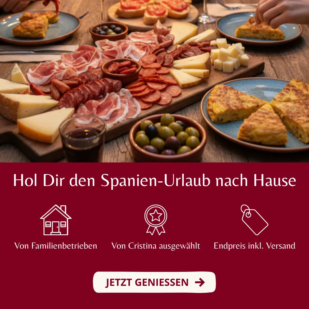 Hol dir den Geschmack Spaniens nach Hause. Hochwertiger Jamon Serrano und Tapas direkt vom Hersteller, sorgfaeltig ausgewaehlt.