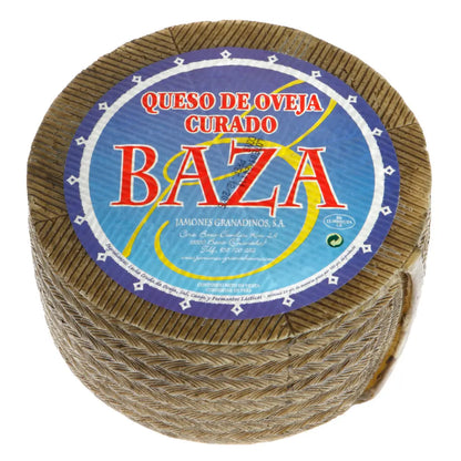 Queso de Oveja Curado von Baza – ganzer Laib ca. 3 kg, 6 Monate gereift, aus Schafsmilch, traditionelle Esparto-Rinde, aus Granada, Lieferant von La Tradición
