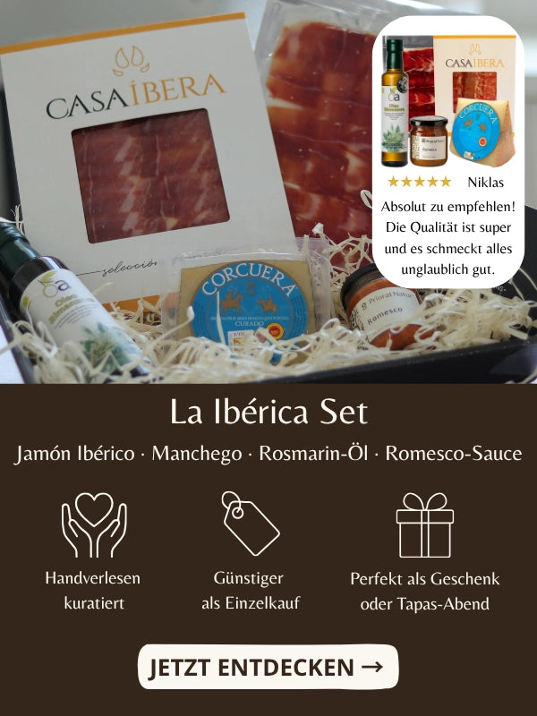 Spanisches Geschenkset La Iberica mit Jamon Iberico und Manchego Kaese