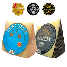 Manchego D.O.P. Curado und Ibérico Curado von Quesos Corcuera, preisgekrönt bei World Cheese Awards und Concours de Lyon, La Tradición