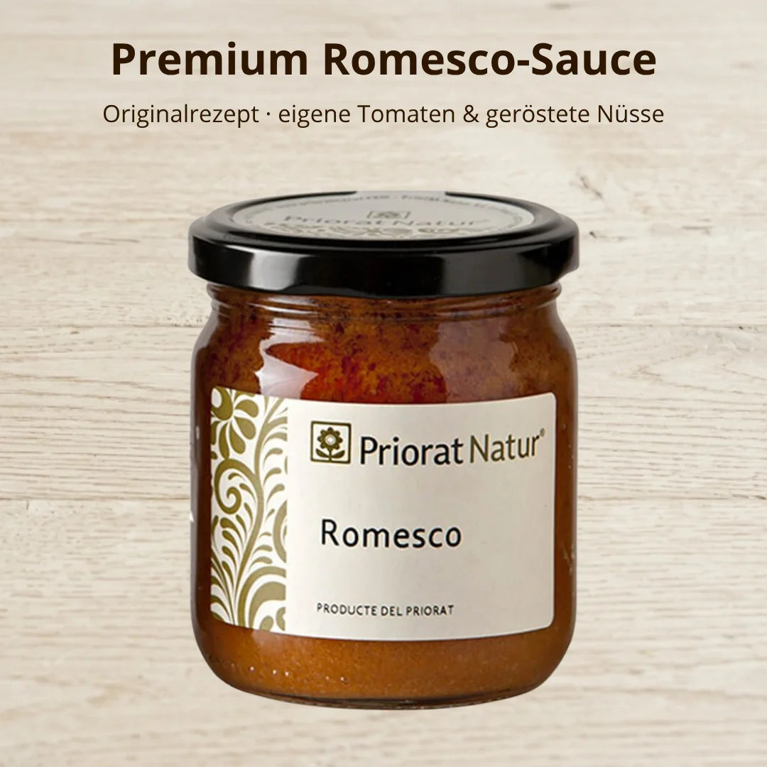 Premium Romesco-Sauce von Priorat Natur nach Originalrezept mit Tomaten und gerösteten Nüssen – La Tradición
