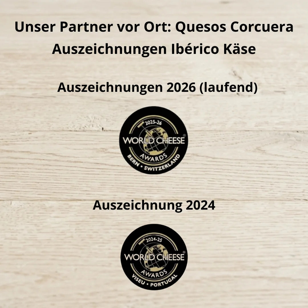 Quesos Corcuera Auszeichnungen Ibérico Käse – World Cheese Awards Bern 2026 und Viseu 2024